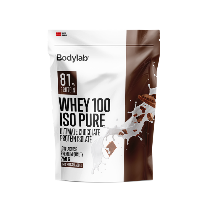 Bodylab Whey 100 Iso Pure Chokolade 750 g - Træningsbonus!