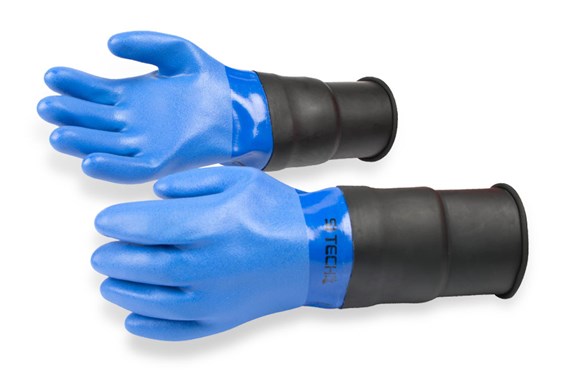 Blue Pvc Glove   Extended Cuff Medium