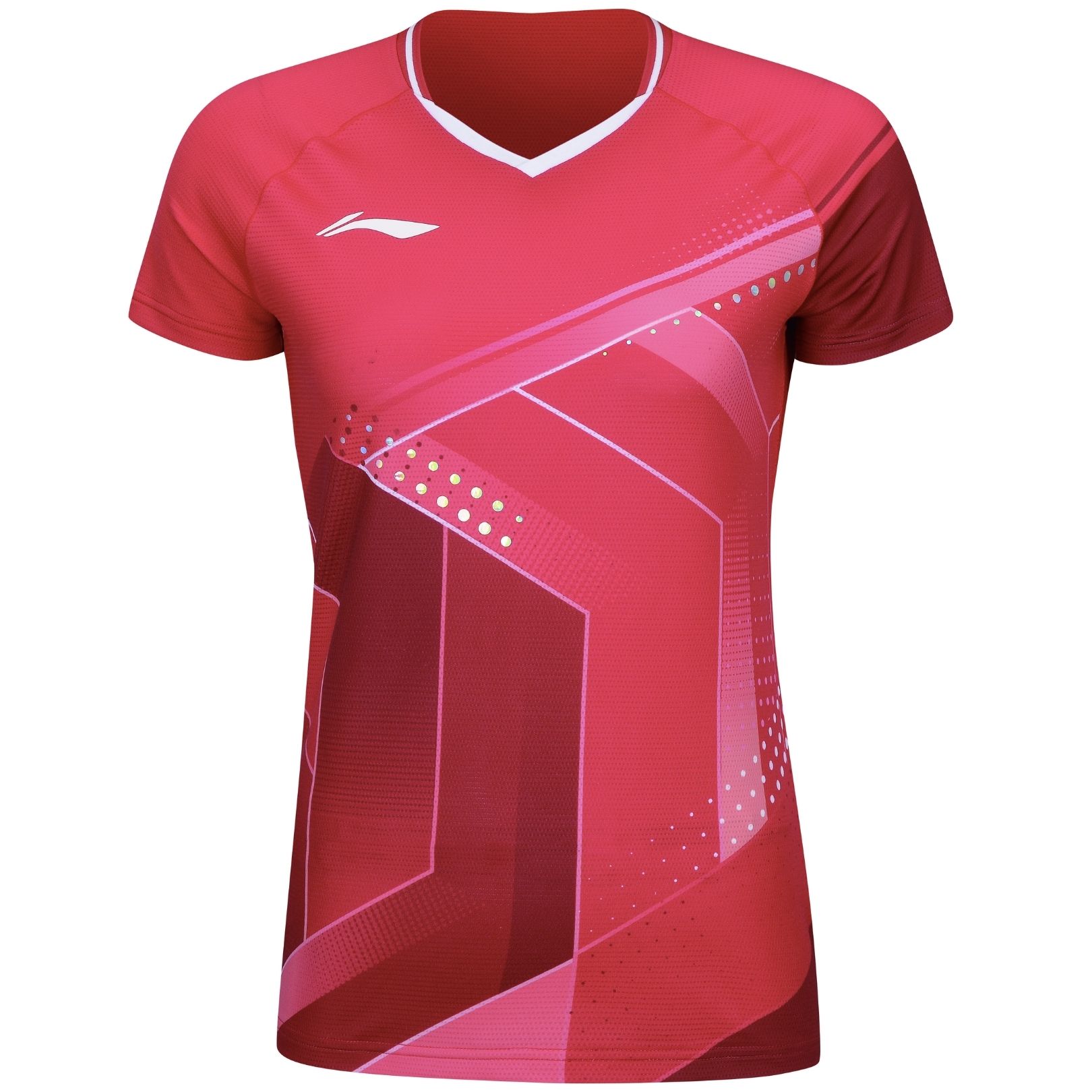Li Ning Aays054 T-shirt til kvinder - National Rød