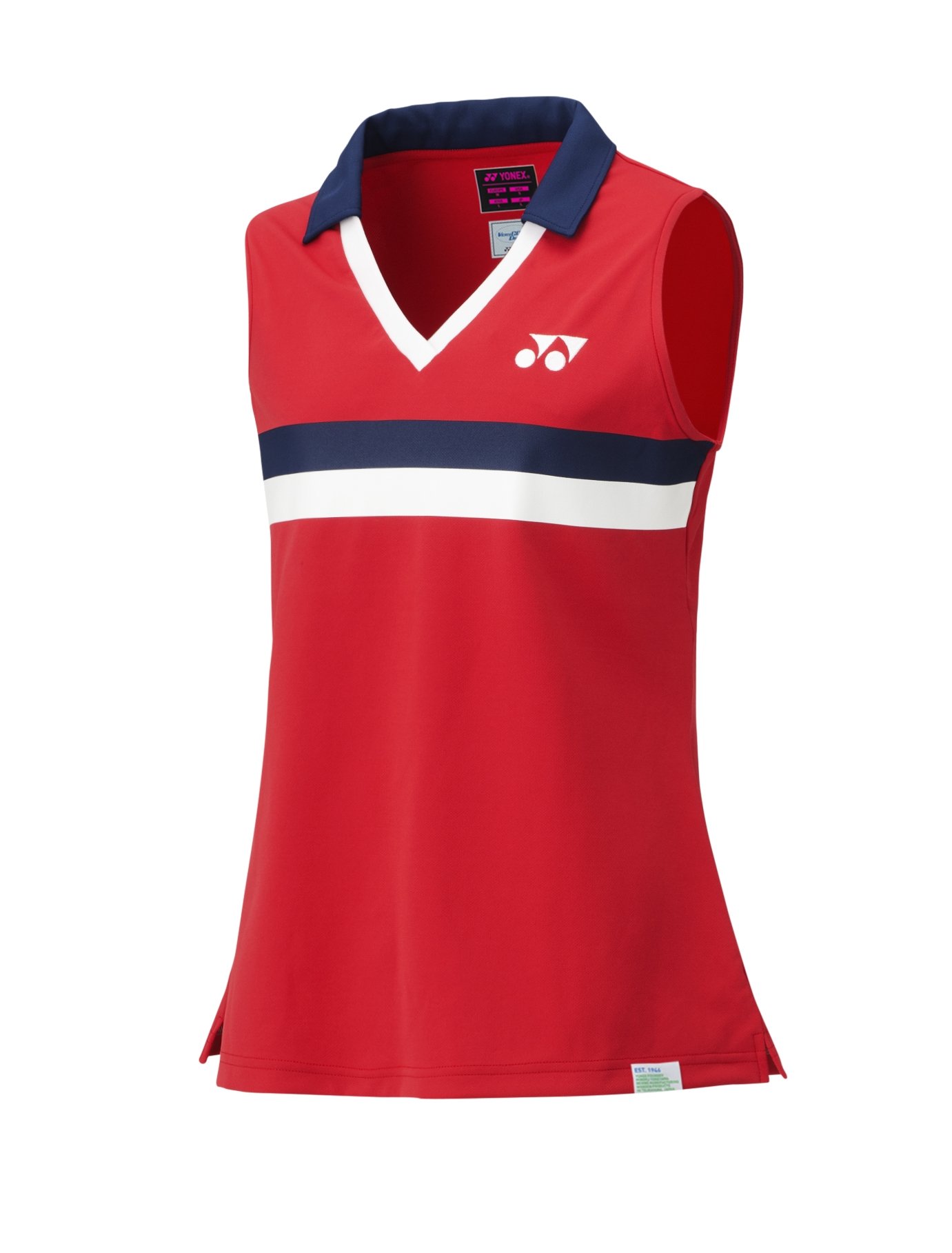 Yonex 75-års Dame Uden Ærmer Polo Ruby Rød