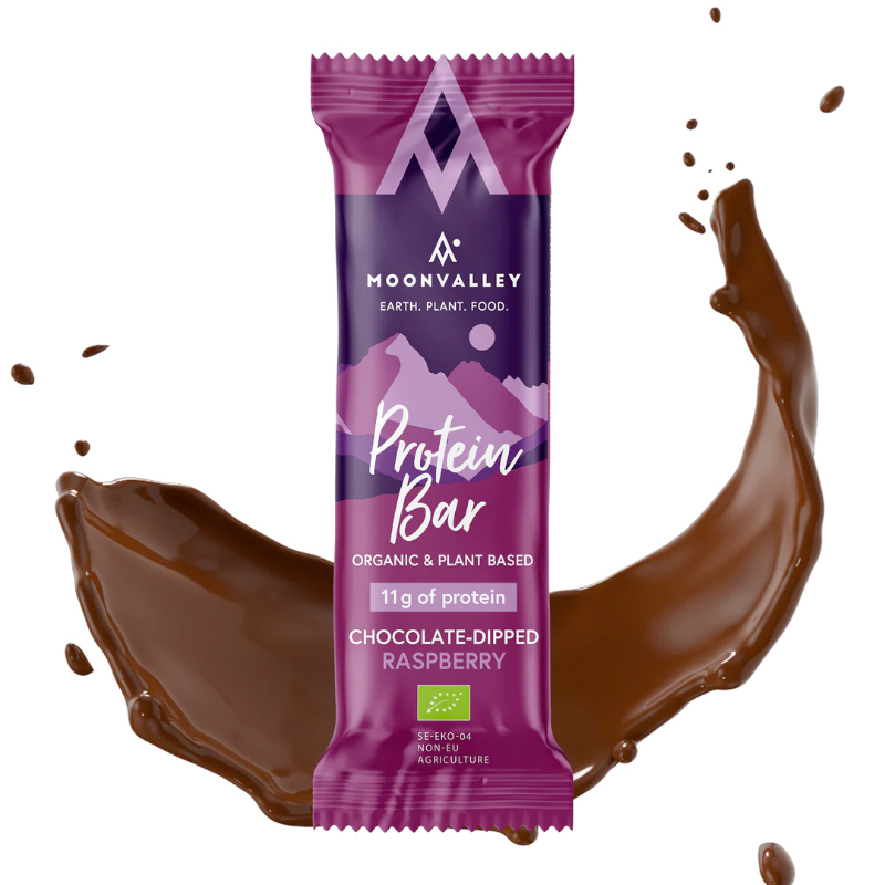 øko Protein Bar Med Chokoladeovertræk  Hindbær