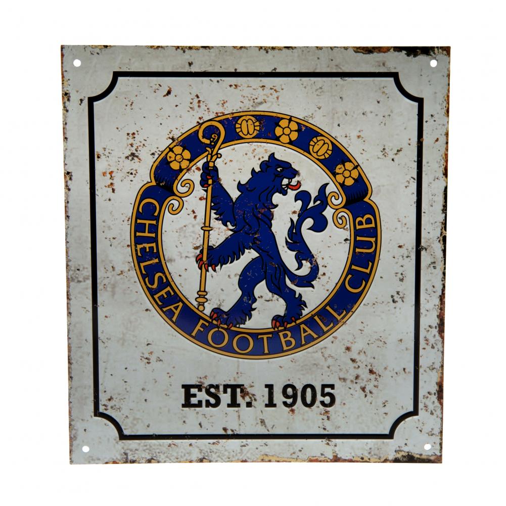 Chelsea Fc Retro Logo Skilt 23 Cm X 25 Cm