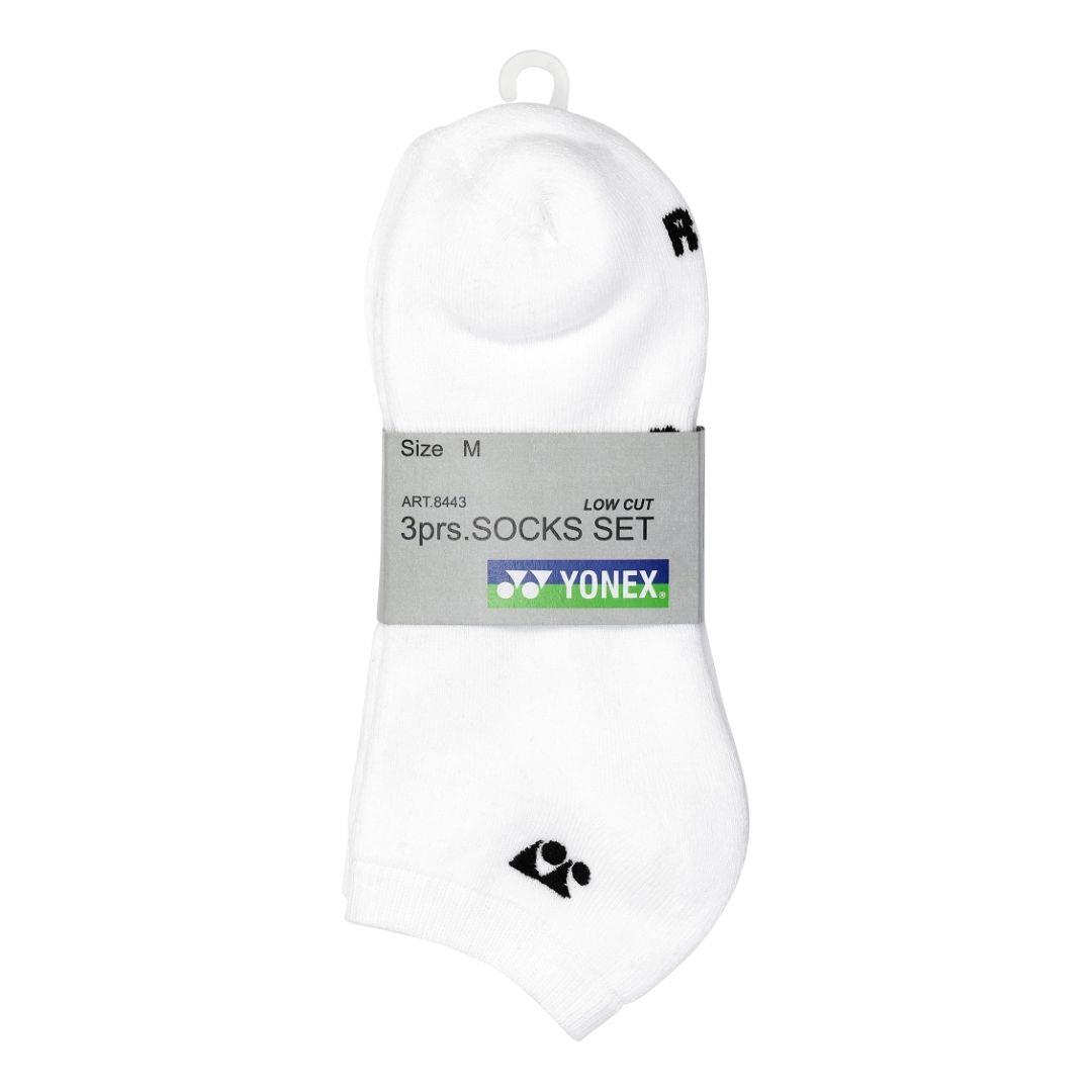 Yonex 8443 Hvide Lavskårne Strømper - 3 Pak