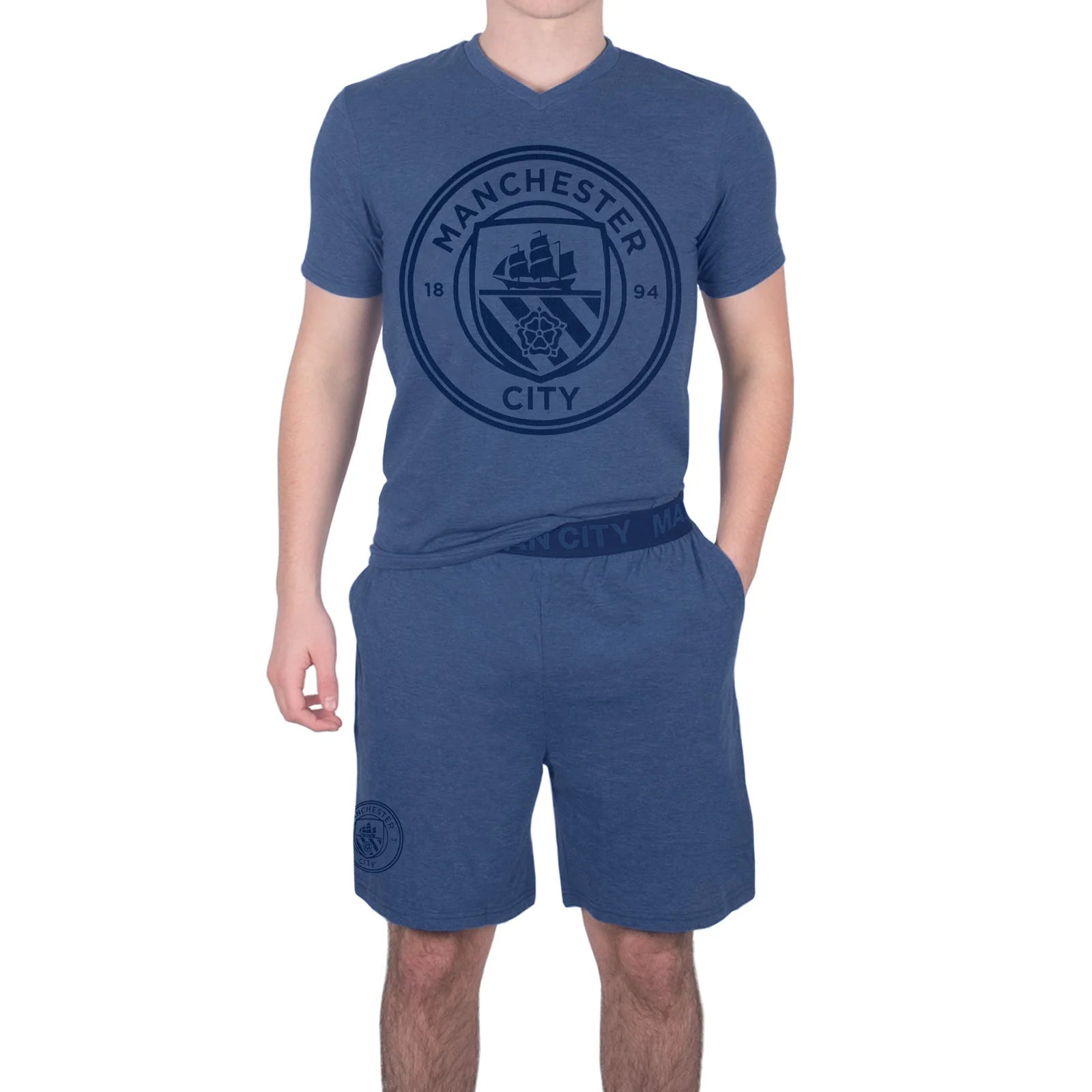 Officielle Manchester City Fc Pyjamas Til Mænd  Kort Sæt   S