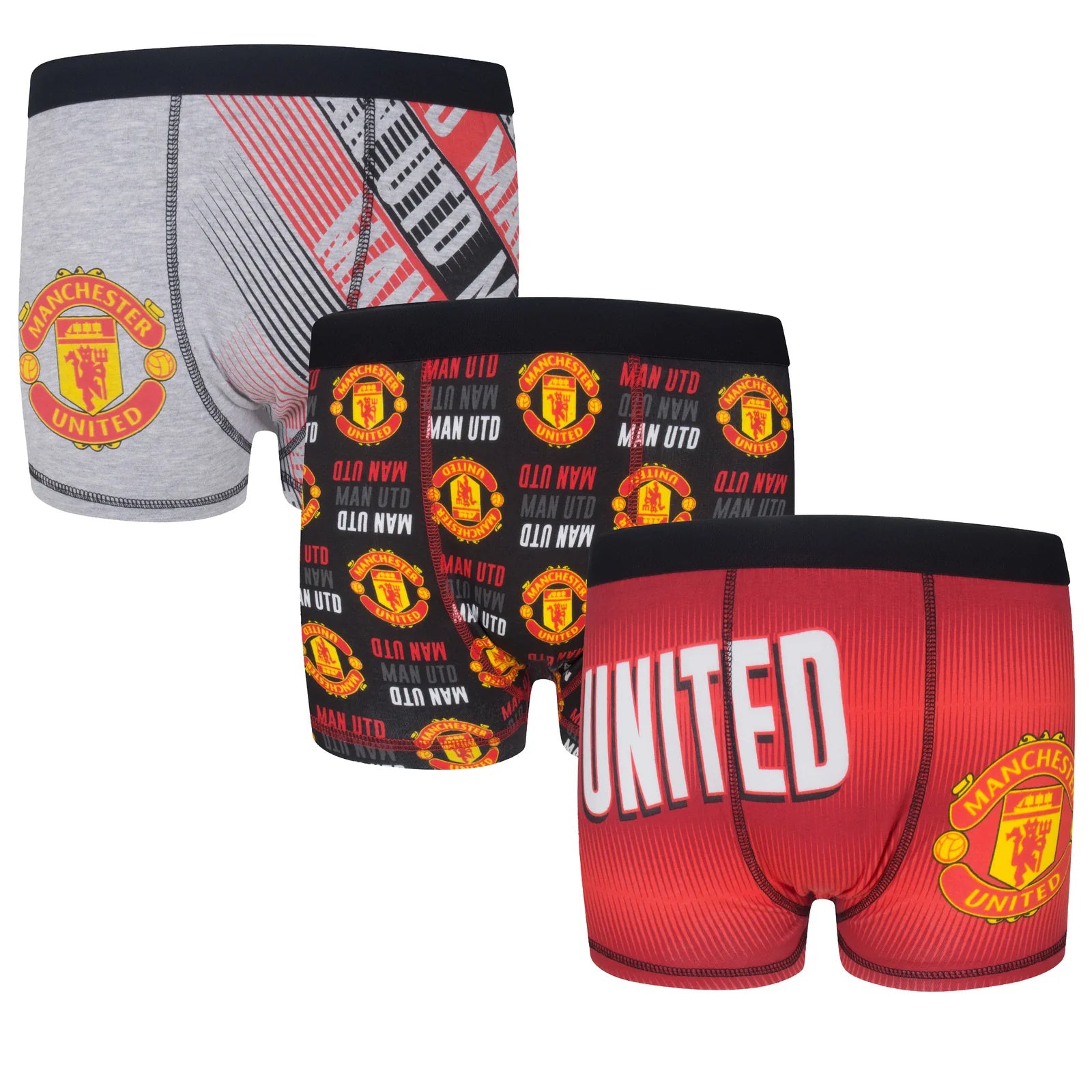 Officielle Mufc Børne Boxershorts  3 Pak   5 6 år