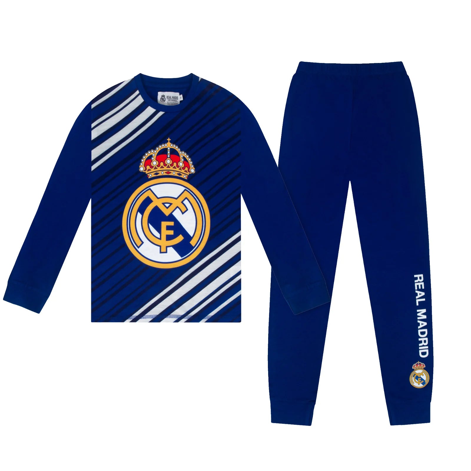 Real Madrid Drenge Langt Pyjamassæt Reflex Blue 3 4 år