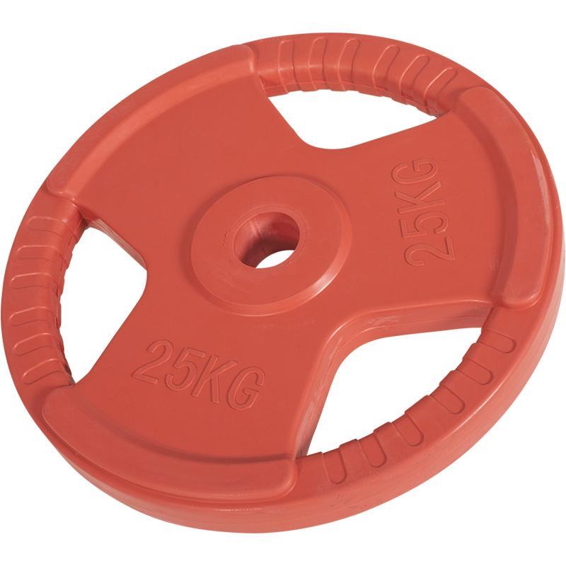 Vægtskive 50 Mm Gummi Med Greb 25 Kg