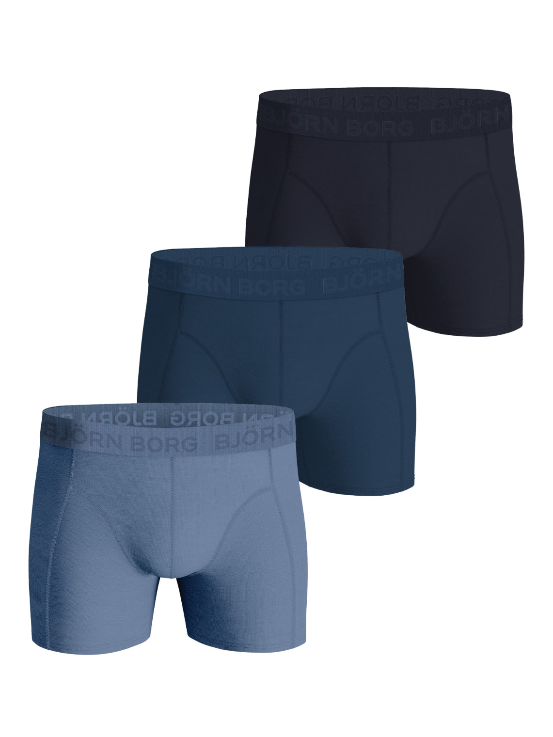 Bj? Rn Borg Cotton Stretch Boxershorts  3 Pak  Blå Navy Sort    S