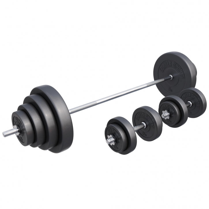 100 Kg Vægtsæt Inklusive Vægtstænger  Fjederluk