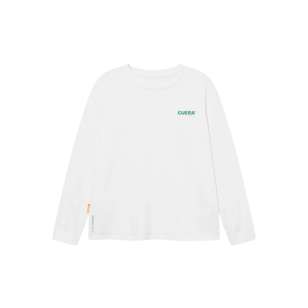 Cuera Offcourt Logo Long Sleeve Tee  White W  Green    S