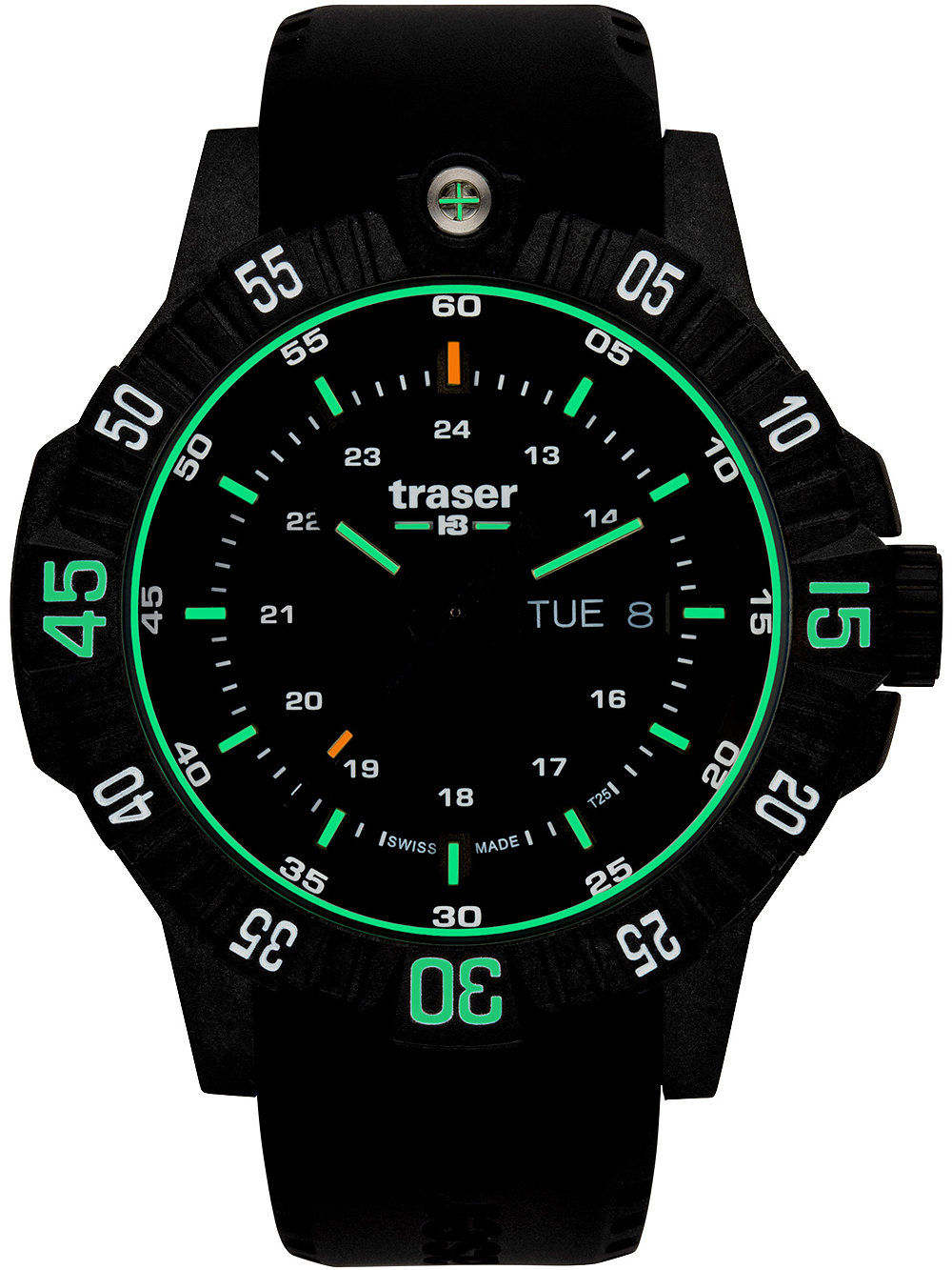 Traser 110723 Herreur P99 Q Tactical Sort Dykkerur Med Rem