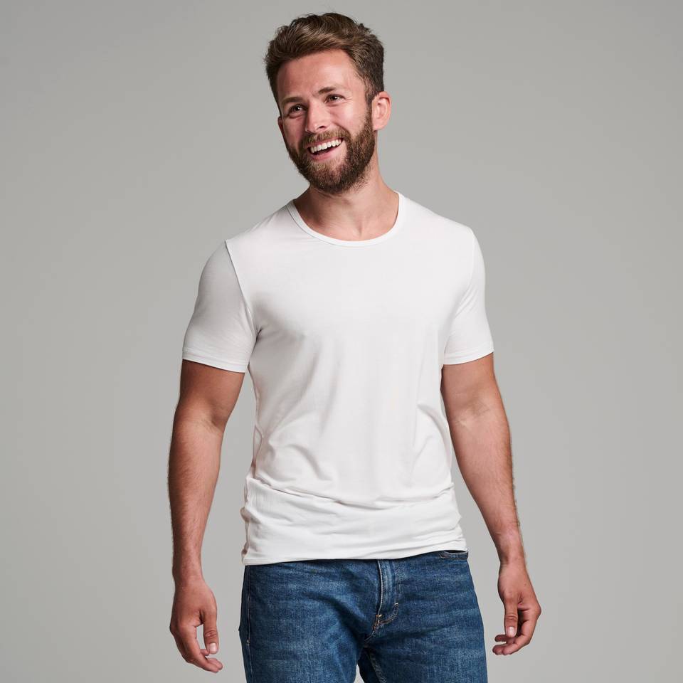 Bambusa T Shirt Med Rund Hals Hvid S