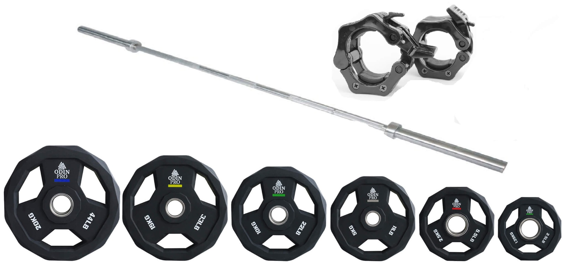Odin Pro TPU Vægtsæt 128 kg – Perfekt til Styrketræning!