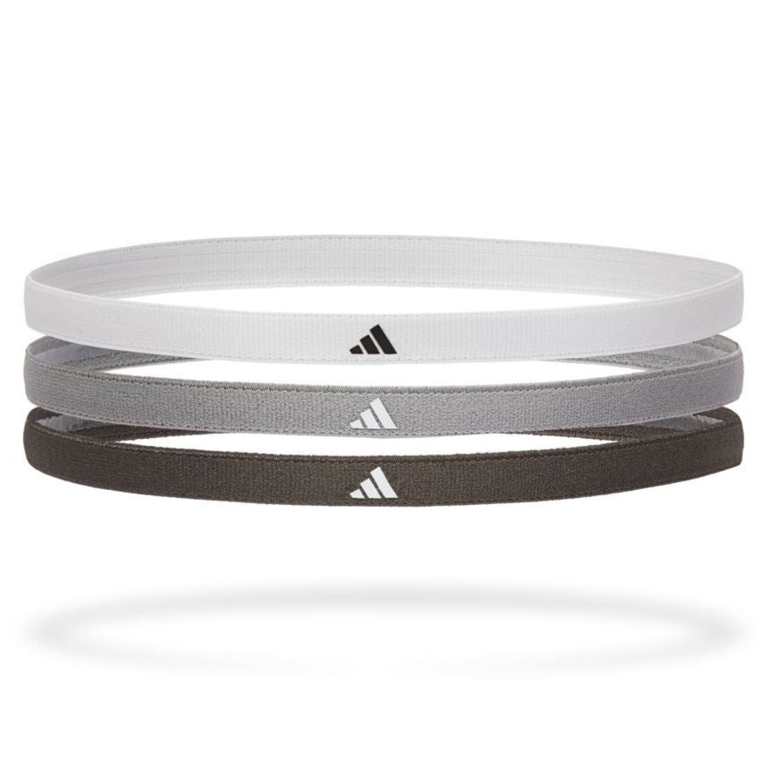 Adidas Hairbands  3 Pak  White Grey Black
