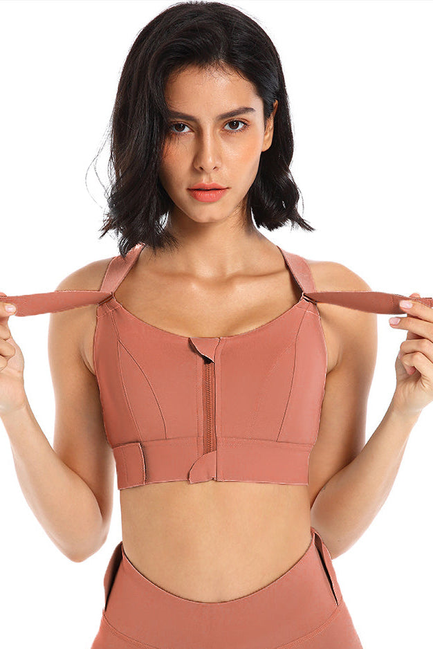 High Support Sports Bh Med Lynlås       Indianred   Small   Indianred