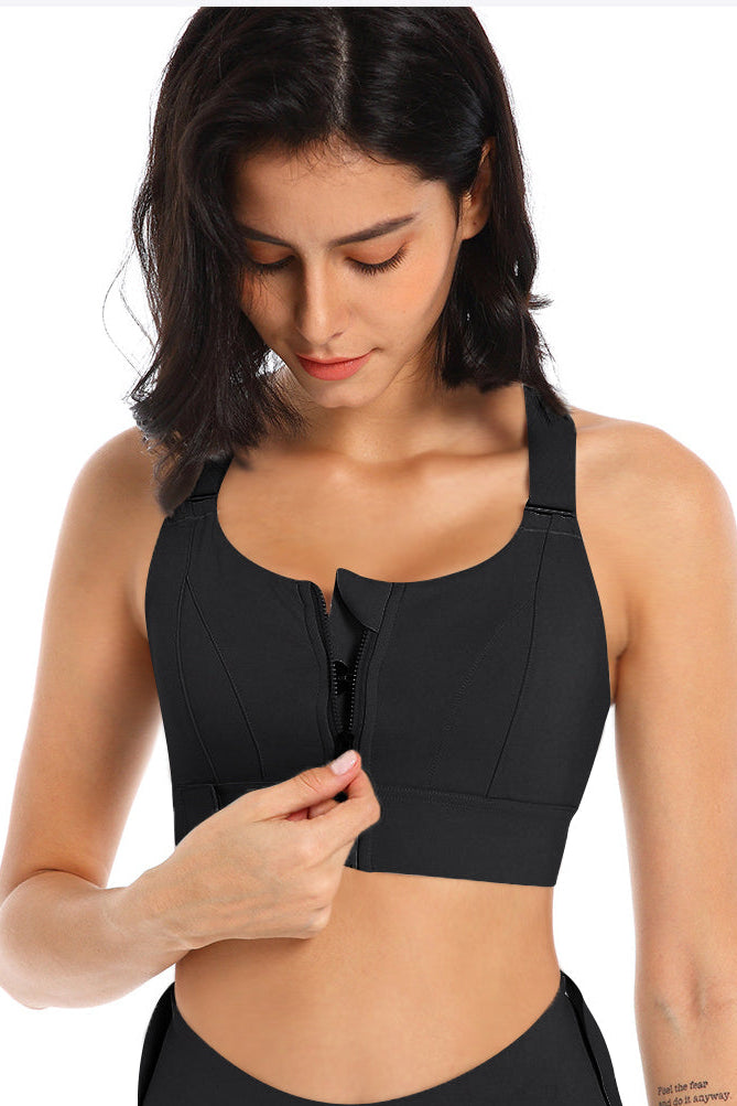High Support Sports Bh Med Lynlås       Black   Medium   Black
