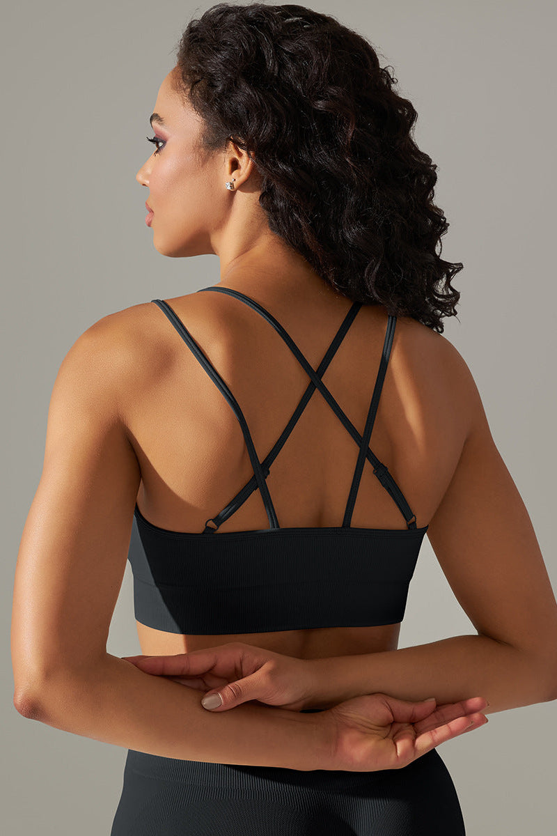 Ultrafit Cross Back Sports Bh   Black   Small   Black