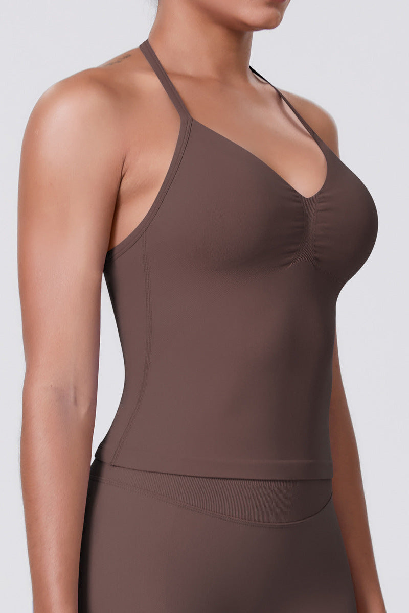 Flextone Halter Sports Top Brown Small Brown