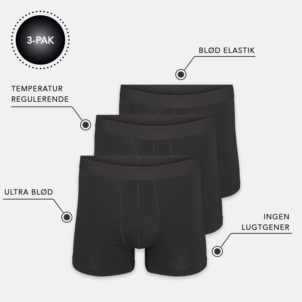 Bambus Boxershorts Iq Sox 3 Par Large
