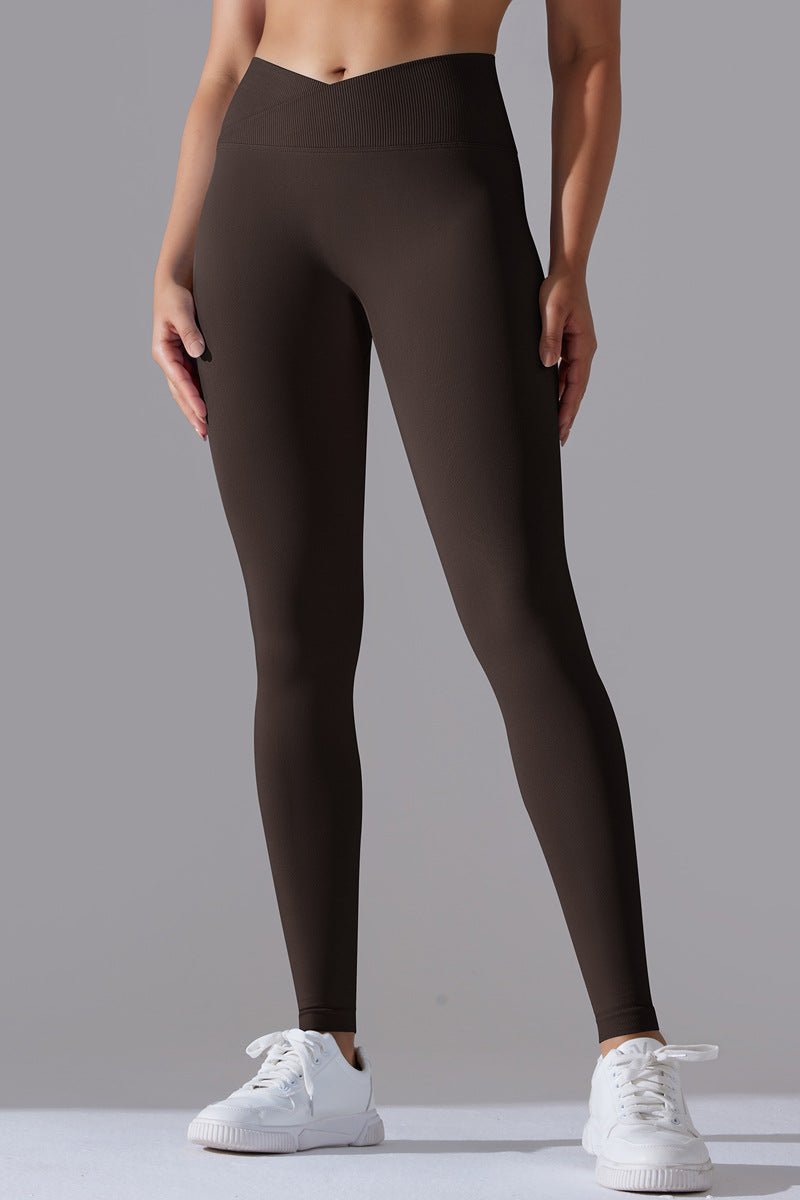 Zencurve V Shaped Leggings Brown   Medium   Brown