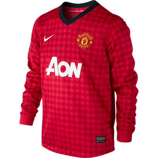 Manchester United Hjemme Trøje Lange ærmer 2012 13 Børn Ys 128 137