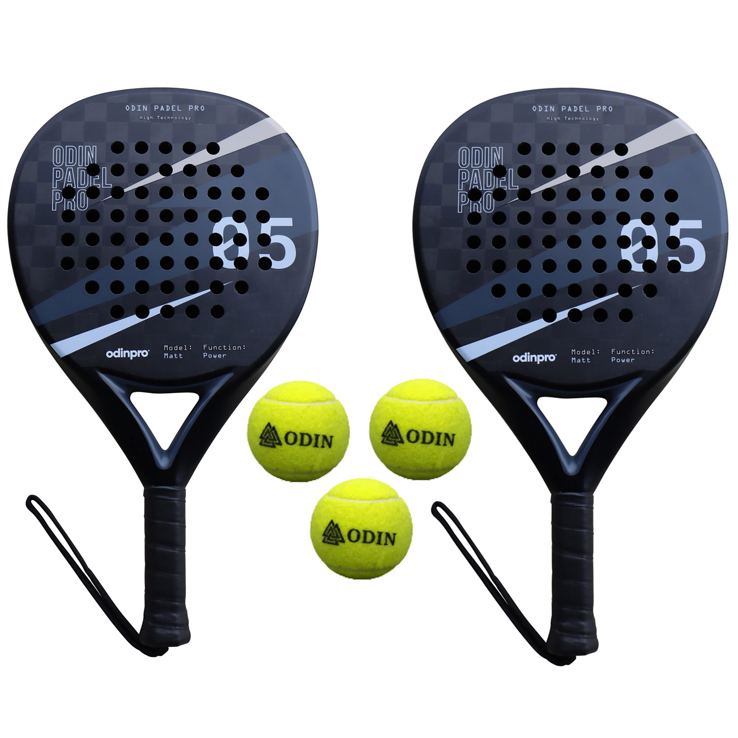 Odin Padel Pakke: Matt Power 18k + 3 Bolde – Fantastisk Tilbud!