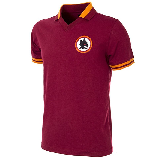 As Roma 1978   79 Short Sleeve Retro Football Shirt Small