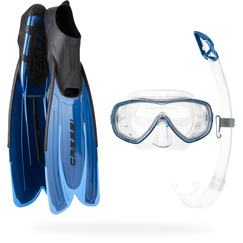 Cressi Agua Snorkelsæt Med Finner Blå