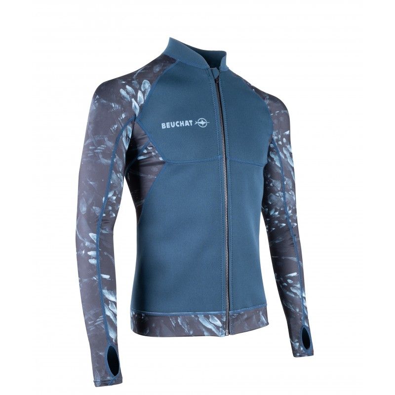 Beuchat Atoll Zipped Jacket Seaweed Herre 2 Mm Blå
