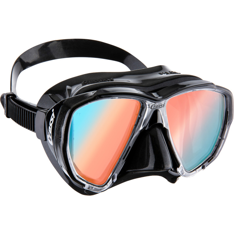 Cressi Big Eyes Maske Sort   Sort   Blå   Orange Lens