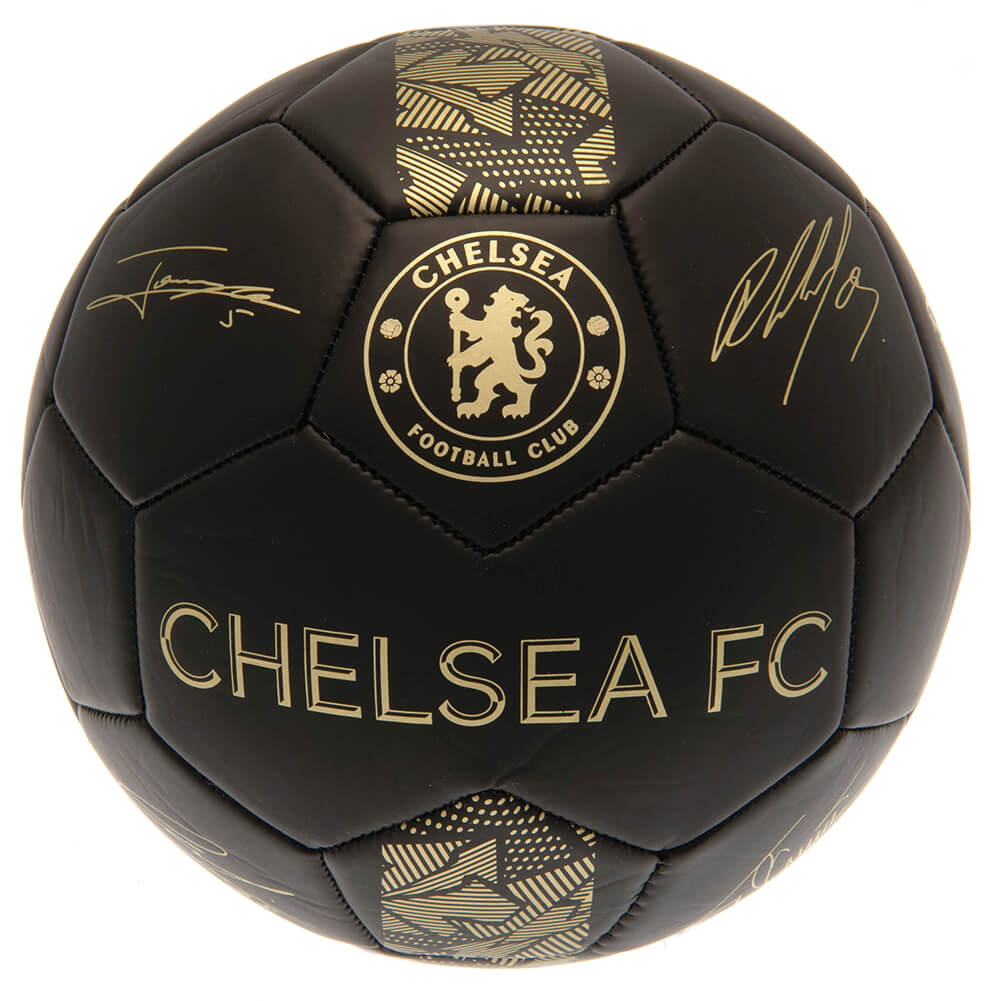 Chelsea Fc Foldbold Sort Guld   Størrelse 5