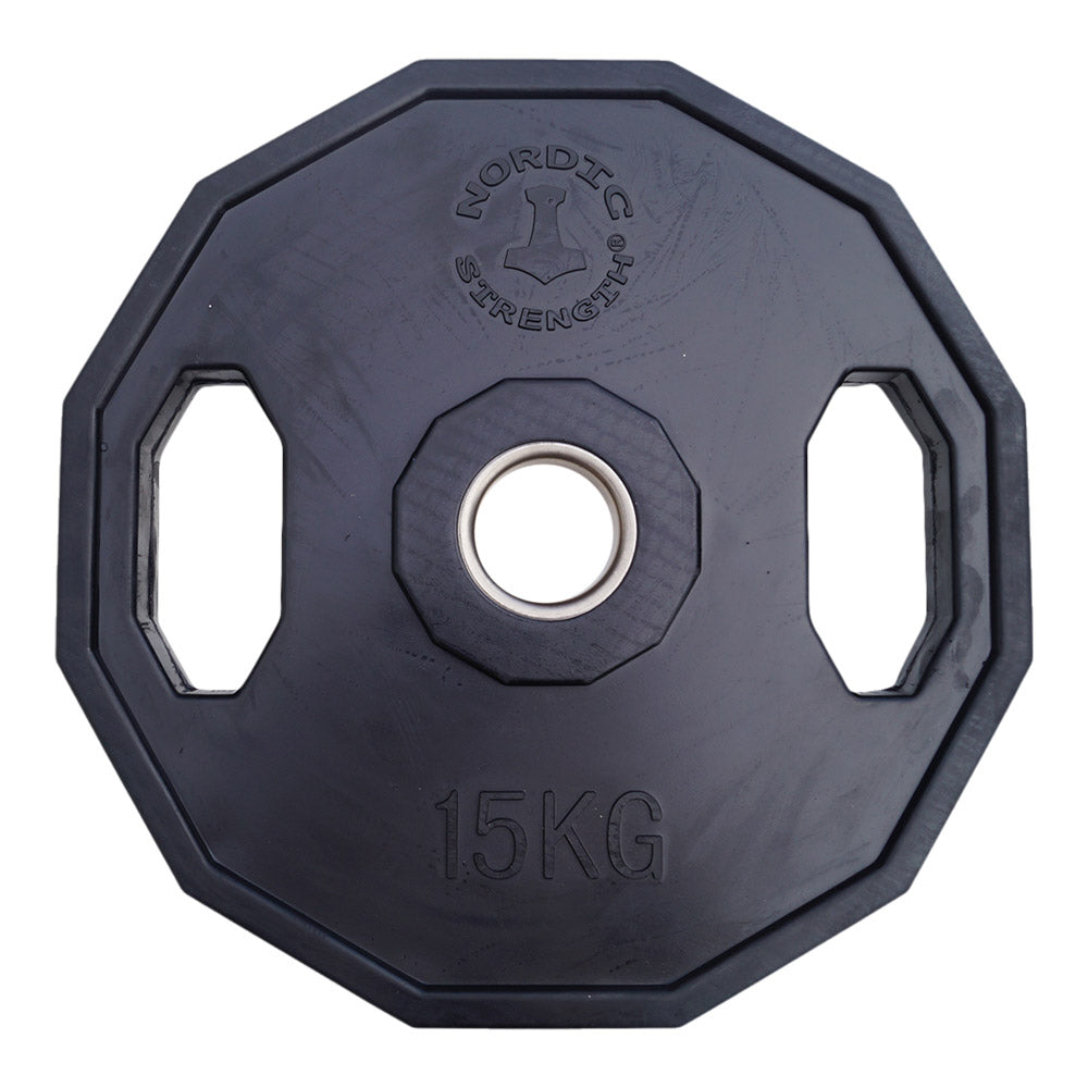 Vægtskive 15 Kg   50 Mm  12 Kantet Sort