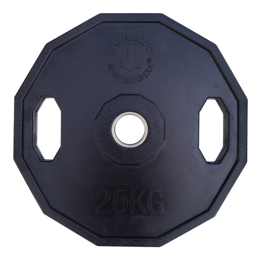 Vægtskive 25 Kg   50 Mm  12 Kantet Sort