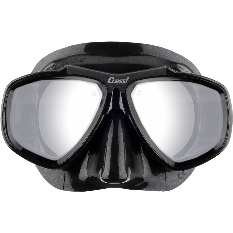 Cressi Focus Maske Sort   Sort   Sølv Mirrored Lens