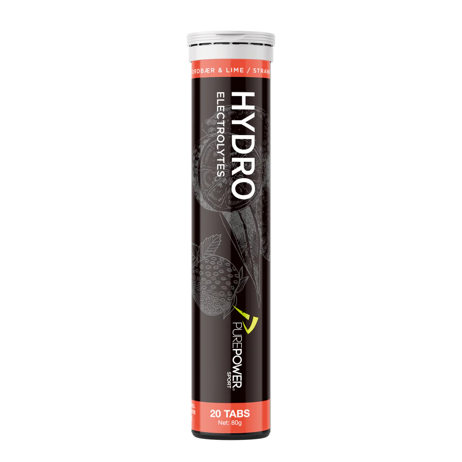 Purepower Hydrotabs Elektrolytter Jordbær Lime Smag  1 Rør Med 20 Tabletter