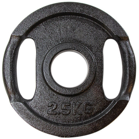 Vægtskive Sort Metal Med Greb  50 Mm    2 5 Kg