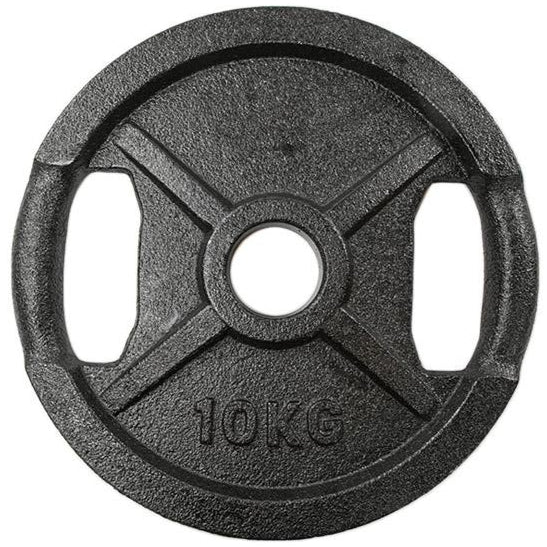 Vægtskive Sort Metal Med Greb  50 Mm    10 Kg
