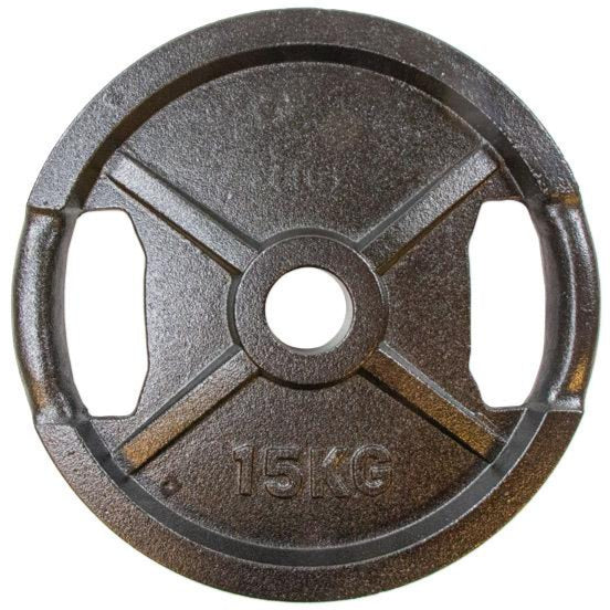 Vægtskive Sort Metal Med Greb  50 Mm    15 Kg