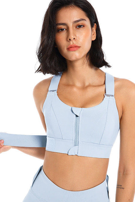 High Support Sports Bh Med Lynlås Skyblue Medium Skyblue