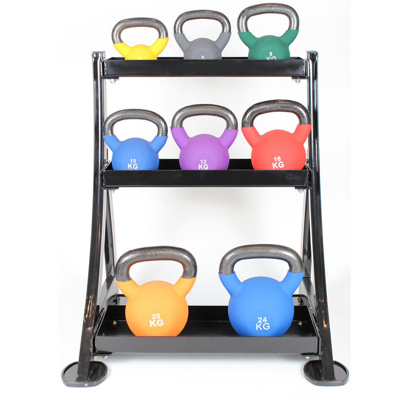 Peak Fitness   Kettlebell Rack Inkl  Kettlebells   Neopren