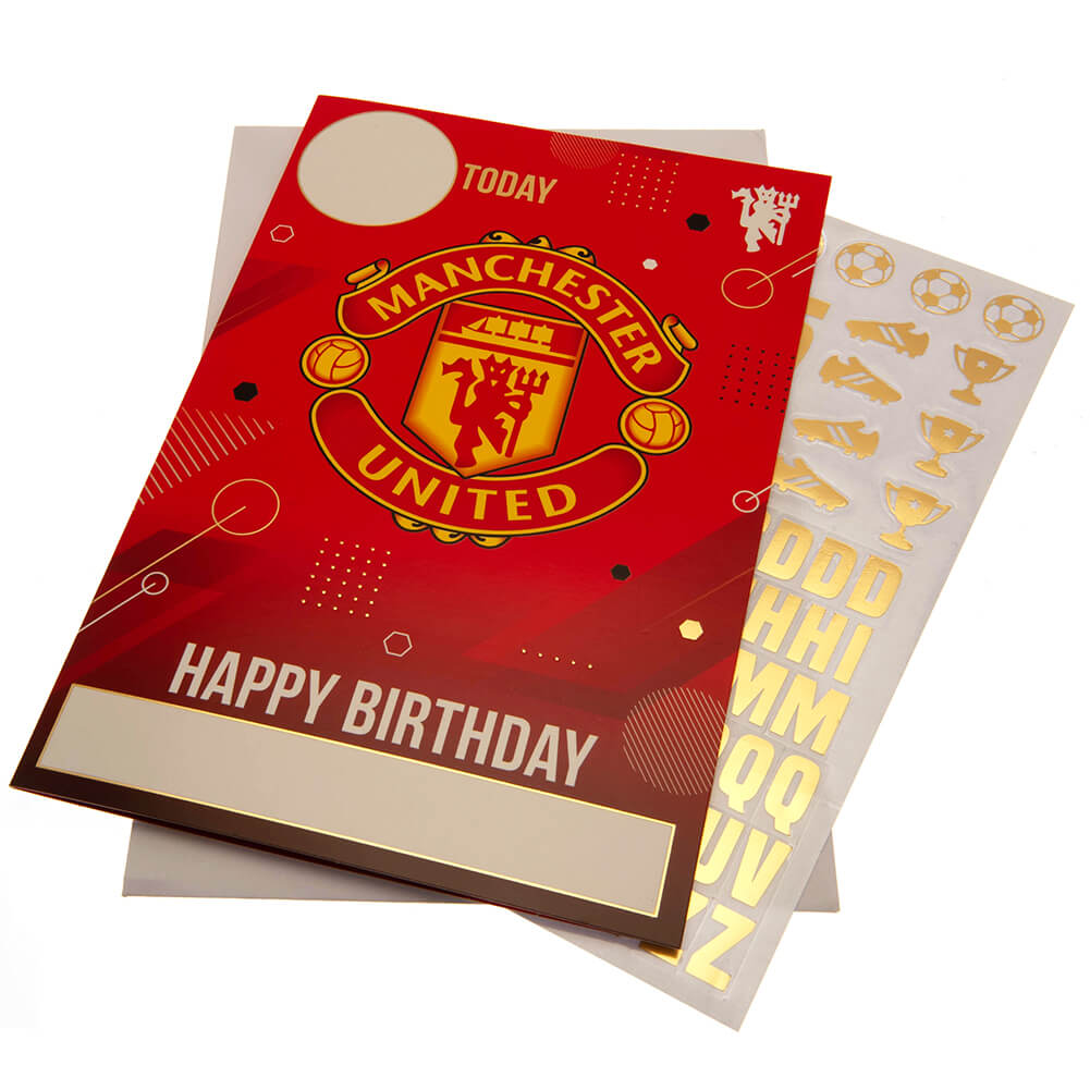 Manchester United Fødselsdagskort M  Klistermærker