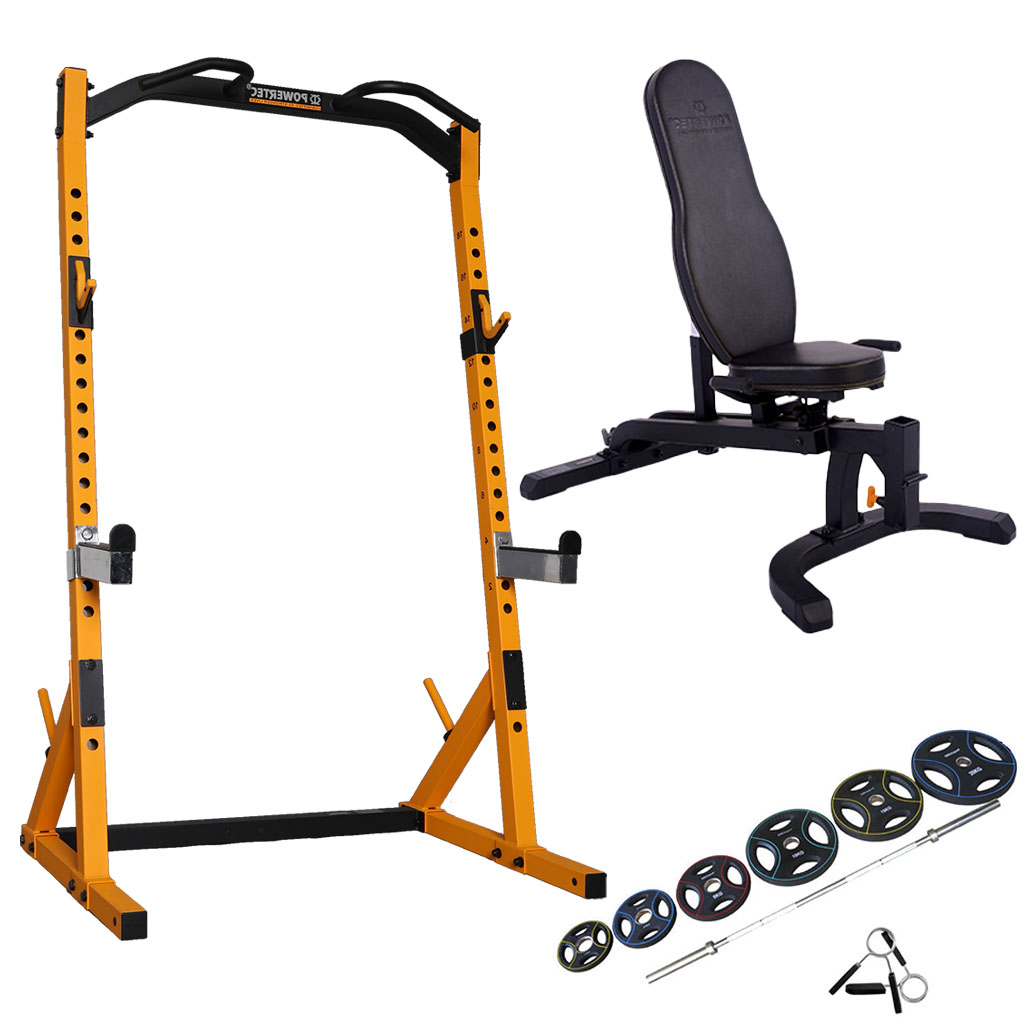 Powertec    Half Rack  Træningssæt M  95 Kg  50 Mm Pu Vægtsæt   Yellow