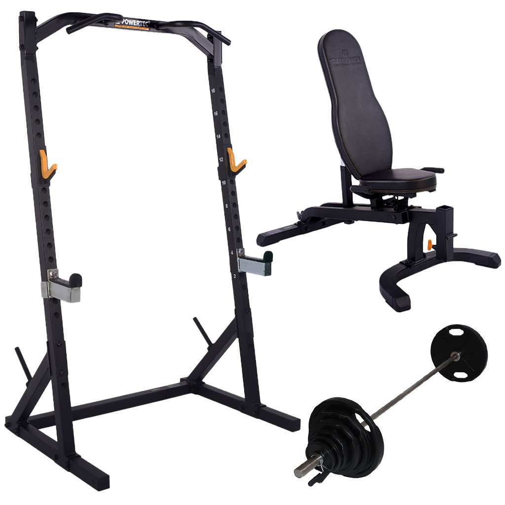 Powertec    Half Rack    Bænk Og 125 Kg  Sort 50 Mm   Black