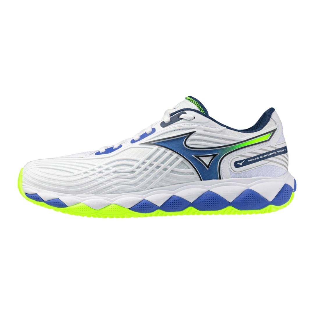 Mizuno Wave Enforce Tour 2 Cc  U   White Dazzling Blue Lightning Yellow    42