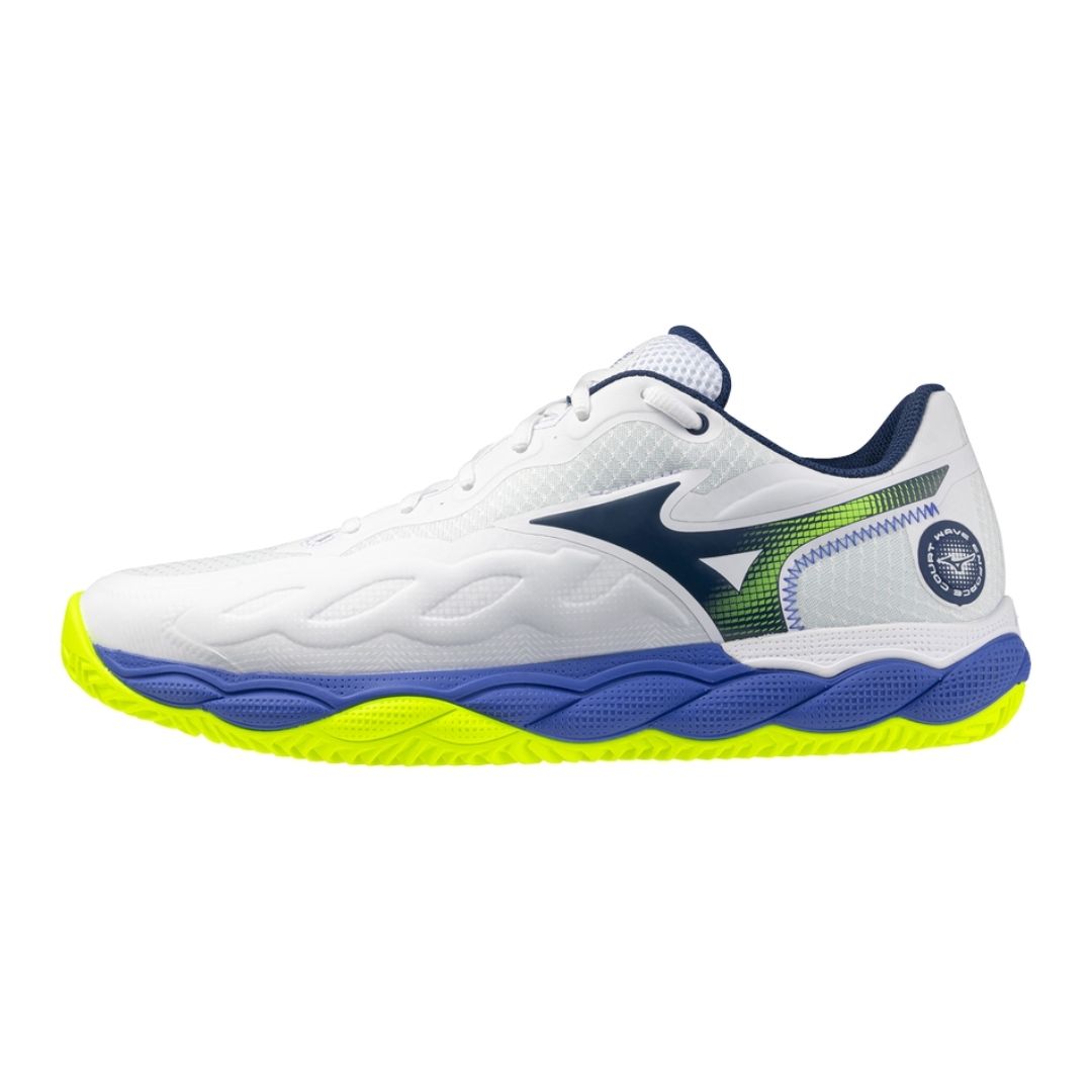 Mizuno Wave Enforce Court Cc  U   White Dazzling Blue Lightning Yellow    41