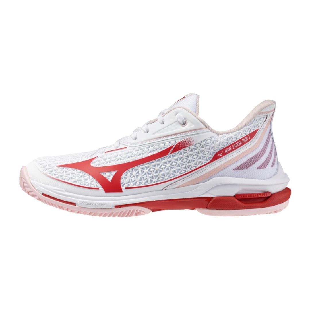 Mizuno Wave Exceed Tour 7 Cc Women  White Fiery Red Pinkesque    36 5