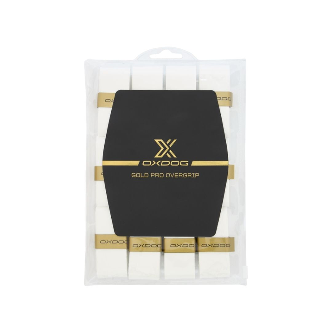Oxdog Gold Pro Overgrips  12 Pak  White