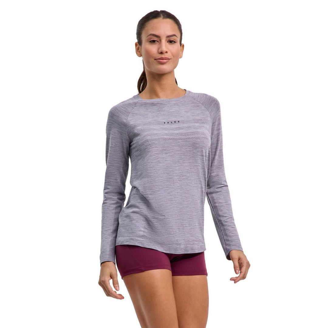 Falke Women Training Long Sleeve Shirt Grey Heather Xs S