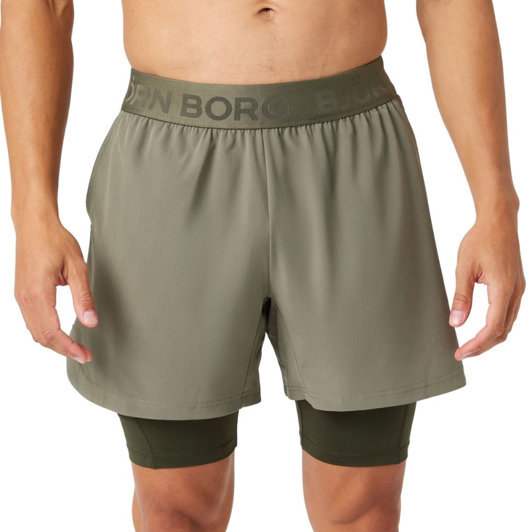 Bj? Rn Borg 2 In 1 Shorts Men  Dusty Olive    S