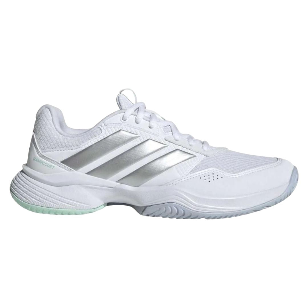 Adidas Gamecourt 3 Women  Cloud White Silver Metallic Ice Blue    36 2 3